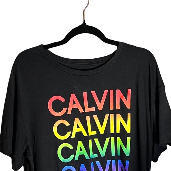 NWT | Calvin Klein (Jeans) Rainbow Pride Crop Tee | Size L | Modal Cotton Blend - Picture 4 of 12